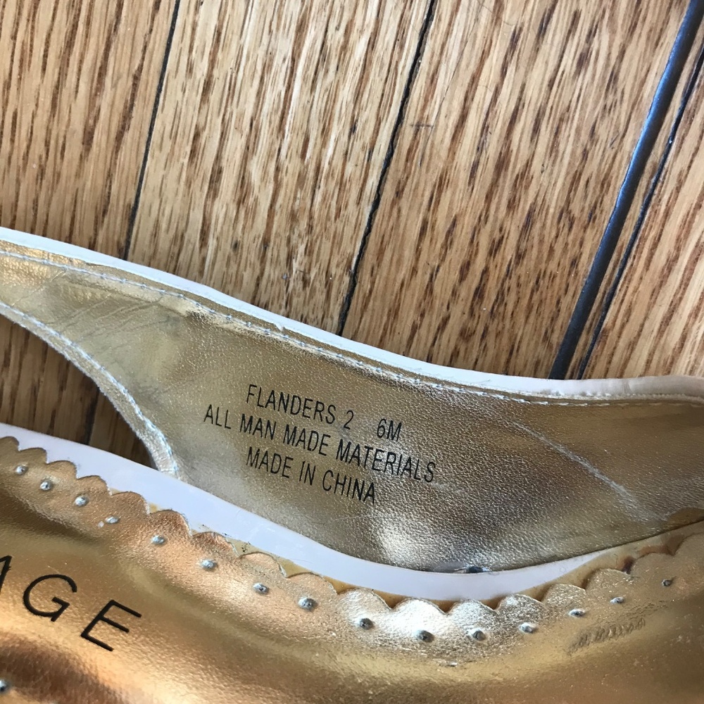 6M - Cream Patten Leather Open Toe Heels - Picture 5 of 5